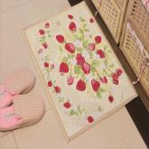 yazi Jacquard Strawberry Rectangular Anti-Skid Bedroom Doormat Kitchen Carpet,17x23 Inch