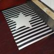 yazi Non-Slip Doormat Kitchen Rugs Black&White Style Mat Strips With Stars 40x60cm (15.7x23.6inch)