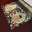 yazi Non-Slip Doormat Kitchen Rugs Mat 40x60cm (15.7x23.6inch, Colorful Brick Glass Cat)