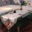 yazi Vintage Rose Flower Embroidered Cutwork Rectangular Table Runner,16x59 Inches