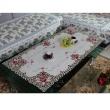 yazi Rose Flower Embroidered New Year Party Rectangle Tablecloth 24x71 Inches Valentine's Day Gift