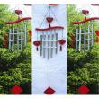 yazi Windbell Wind Chime Collection Red Wood 5 Metallic Tubes Heart Gift