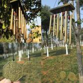 yazi Antique Outdoor Metal 10 Tubes Bronze Coin Wind Chime Feng Shui