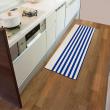 yazi Non-Slip Doormat Kitchen Rugs Mediterranean style 17.3x45.3inch, Blue Stripe