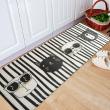 yazi Non-Slip Doormat Kitchen Rugs Black&White Style Cool Cat 40x115cm (15.7x45.3inch)