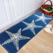 yazi Non-Slip Doormat Kitchen Rugs Mediterranean style With White Starfish 45x115cm(17.7x45.3inch)
