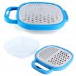 yazi 2 in 1 Stainless Steel Cheese / Vegetable Grater with Plastic Container Blue