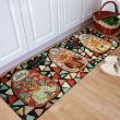 yazi Non-Slip Doormat Kitchen Rugs Floormat 45x115cm (17.7x45.3inch, Colorful Brick Glass Cat)