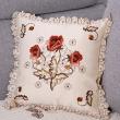 yazi Peony Flower Embroidered Cutwork Decorative Throw Pillow Case Cushion Cover 18 Inch