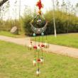 yazi Exotic Outdoor Wind Chimes Elephant Copper 6 Bells Chinese Knot Turquoise Beads Wind Noisemaker
