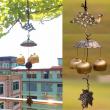 yazi Antique Peacock Copper 3 Bells Lucky Wind Chimes Outdoor Home Decoration Valentine's Day Gift